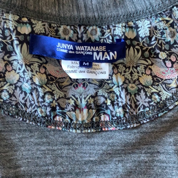 Junya watanabe contrast stitch button, pockets & elbow patch, floral insert - Picture 9 of 13